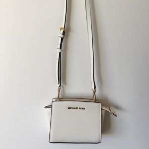 Michael Kors Selma Mini Messenger Crossbody, White
